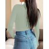 imageZESICA Womens Long Sleeve Mock Neck Shirts 2025 Fall Winter Thermal Casual Slim Fit Pullover TopsBean Green