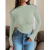 imageZESICA Womens Long Sleeve Mock Neck Shirts 2025 Fall Winter Thermal Casual Slim Fit Pullover TopsBean Green