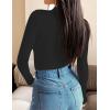 imageZESICA Womens Long Sleeve Mock Neck Shirts 2025 Fall Winter Thermal Casual Slim Fit Pullover TopsBlack