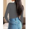 imageZESICA Womens Long Sleeve Mock Neck Shirts 2025 Fall Winter Thermal Casual Slim Fit Pullover TopsDark Grey