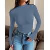 imageZESICA Womens Long Sleeve Mock Neck Shirts 2025 Fall Winter Thermal Casual Slim Fit Pullover TopsDusty Blue