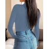 imageZESICA Womens Long Sleeve Mock Neck Shirts 2025 Fall Winter Thermal Casual Slim Fit Pullover TopsDusty Blue