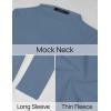 imageZESICA Womens Long Sleeve Mock Neck Shirts 2025 Fall Winter Thermal Casual Slim Fit Pullover TopsDusty Blue