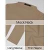 imageZESICA Womens Long Sleeve Mock Neck Shirts 2025 Fall Winter Thermal Casual Slim Fit Pullover TopsKhaki