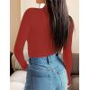 imageZESICA Womens Long Sleeve Mock Neck Shirts 2025 Fall Winter Thermal Casual Slim Fit Pullover TopsRed