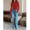 imageZESICA Womens Long Sleeve Mock Neck Shirts 2025 Fall Winter Thermal Casual Slim Fit Pullover TopsRed