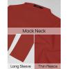 imageZESICA Womens Long Sleeve Mock Neck Shirts 2025 Fall Winter Thermal Casual Slim Fit Pullover TopsRed