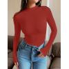 imageZESICA Womens Long Sleeve Mock Neck Shirts 2025 Fall Winter Thermal Casual Slim Fit Pullover TopsRed