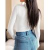 imageZESICA Womens Long Sleeve Mock Neck Shirts 2025 Fall Winter Thermal Casual Slim Fit Pullover TopsWhite
