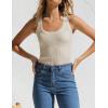 imageZESICA Womens Sleeveless Tank Tops Summer Scoop Neck Ribbed Knit Slim Fitted Casual Basic Tee Shirts