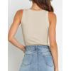 imageZESICA Womens Sleeveless Tank Tops Summer Scoop Neck Ribbed Knit Slim Fitted Casual Basic Tee Shirts