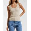 imageZESICA Womens Sleeveless Tank Tops Summer Scoop Neck Ribbed Knit Slim Fitted Casual Basic Tee Shirts