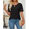 imageZESICA Womens Summer Tops Dressy Casual Short Sleeve Blouses Trendy Elegant ShirtsBlack