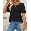 imageZESICA Womens Summer Tops Dressy Casual Short Sleeve Blouses Trendy Elegant ShirtsBlack