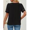imageZESICA Womens Summer Tops Dressy Casual Short Sleeve Blouses Trendy Elegant ShirtsBlack