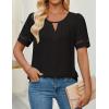 imageZESICA Womens Summer Tops Dressy Casual Short Sleeve Blouses Trendy Elegant ShirtsBlack