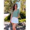 imageZESICA Womens Summer Tops Dressy Casual Short Sleeve Blouses Trendy Elegant ShirtsGreygreen