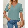 imageZESICA Womens Summer Tops Dressy Casual Short Sleeve Blouses Trendy Elegant ShirtsGreygreen