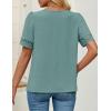 imageZESICA Womens Summer Tops Dressy Casual Short Sleeve Blouses Trendy Elegant ShirtsGreygreen