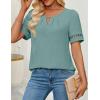 imageZESICA Womens Summer Tops Dressy Casual Short Sleeve Blouses Trendy Elegant ShirtsGreygreen