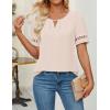 imageZESICA Womens Summer Tops Dressy Casual Short Sleeve Blouses Trendy Elegant ShirtsLightalmond