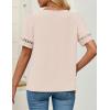 imageZESICA Womens Summer Tops Dressy Casual Short Sleeve Blouses Trendy Elegant ShirtsLightalmond