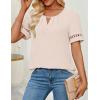 imageZESICA Womens Summer Tops Dressy Casual Short Sleeve Blouses Trendy Elegant ShirtsLightalmond