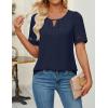 imageZESICA Womens Summer Tops Dressy Casual Short Sleeve Blouses Trendy Elegant ShirtsNavy