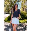 imageZESICA Womens Summer Tops Dressy Casual Short Sleeve Blouses Trendy Elegant ShirtsNavy