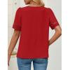 imageZESICA Womens Summer Tops Dressy Casual Short Sleeve Blouses Trendy Elegant ShirtsRed