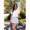 imageZESICA Womens Summer Tops Dressy Casual Short Sleeve Blouses Trendy Elegant ShirtsWhite