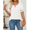 imageZESICA Womens Summer Tops Dressy Casual Short Sleeve Blouses Trendy Elegant ShirtsWhite