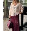 imageZESICA Womens Tie Front Bow Cardigan Sweaters 2025 Casual Long Sleeve Knit Color Block Fall Winter Clothing CoatsOats