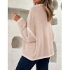 imageZESICA Womens Tie Front Bow Cardigan Sweaters 2025 Casual Long Sleeve Knit Color Block Fall Winter Clothing CoatsOats
