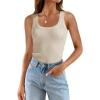 imageZESICA Womens Sleeveless Tank Tops Summer Scoop Neck Ribbed Knit Slim Fitted Casual Basic Tee Shirts