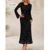 imageZESICA Womens Long Sleeve Floral Bodycon Dress 2025 Fall Fashion Ruched Mesh Wedding Guest Cocktail Party Maxi DressesBlack