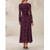 imageZESICA Womens Long Sleeve Floral Bodycon Dress 2025 Fall Fashion Ruched Mesh Wedding Guest Cocktail Party Maxi DressesMauve
