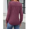 imageZESICA Long Sleeve Shirts for Women Fall Tops Crew Neck Pleated Casual Tunic BlousesFuchsia