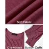 imageZESICA Long Sleeve Shirts for Women Fall Tops Crew Neck Pleated Casual Tunic BlousesFuchsia