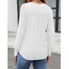 imageZESICA Long Sleeve Shirts for Women Fall Tops Crew Neck Pleated Casual Tunic BlousesWhite
