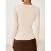 imageZESICA Womens Long Sleeve Asymmetrical Neck Ruched Slim Fit Shirts 2025 Fall Fashion Casual Tee Going Out TopsApricot