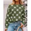 imageZESICA Womens Long Sleeve Crewneck Sweater 2025 Fall Printed Cute Oversized Knitted Pullover Tops Trendy ClothesDusty Green