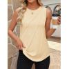 imageZESICA Womens Summer Pleated Tank Top Sleeveless Crewneck Business Casual Loose Tops Shirts 2025 Fashion Clothes OutfitsApricot