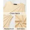 imageZESICA Womens Summer Pleated Tank Top Sleeveless Crewneck Business Casual Loose Tops Shirts 2025 Fashion Clothes OutfitsApricot