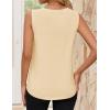 imageZESICA Womens Summer Pleated Tank Top Sleeveless Crewneck Business Casual Loose Tops Shirts 2025 Fashion Clothes OutfitsApricot
