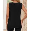 imageZESICA Womens Summer Pleated Tank Top Sleeveless Crewneck Business Casual Loose Tops Shirts 2025 Fashion Clothes OutfitsBlack