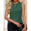 imageZESICA Womens Summer Pleated Tank Top Sleeveless Crewneck Business Casual Loose Tops Shirts 2025 Fashion Clothes OutfitsGreen