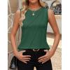 imageZESICA Womens Summer Pleated Tank Top Sleeveless Crewneck Business Casual Loose Tops Shirts 2025 Fashion Clothes OutfitsGreen