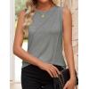 imageZESICA Womens Summer Pleated Tank Top Sleeveless Crewneck Business Casual Loose Tops Shirts 2025 Fashion Clothes OutfitsGrey