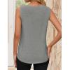 imageZESICA Womens Summer Pleated Tank Top Sleeveless Crewneck Business Casual Loose Tops Shirts 2025 Fashion Clothes OutfitsGrey